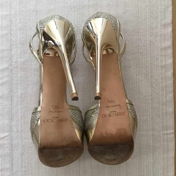 Jimmy Choo Laurita Platform Glitter Pump, Champagne size 39.5 - Picture 10 of 13